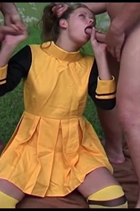 Blonde Babe Takes on Two Cocks in Wild Group Fuck