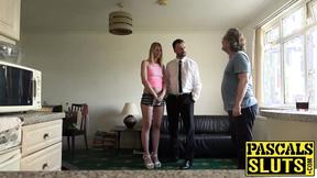 ”Long legged Jentina gets her wet muff destroyed by big dick”