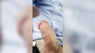 Amateur Bear Jerks Off on the Bus with Big Cumshot