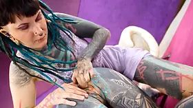 Inked up FFM threesome with two alt babes getting filthy