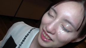 Skinny Japanese girl with small boobs gets creampied