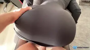 Fucked a beautiful girl in a black dress and stockings  Wild sex