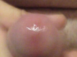 Wanking my precum oozing dong until I spray a large load of Cum