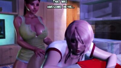 Hentai futanari babe bent over & pounded hard with explosive futa action