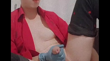 Hot metal brings me to multiple orgasms exposing my prolapse. Male squirt without using hands