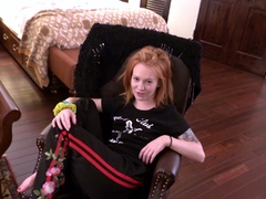 Pretty amateur redhead teen Farrah Flower fucked in public