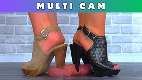 Puncturing Your Cock & Balls Under Our Platform Heels - 175 - Multi Cam - Goddess Amber - Miss Lucy - Trample Trampling CBT Ballbusting Crush Crushing