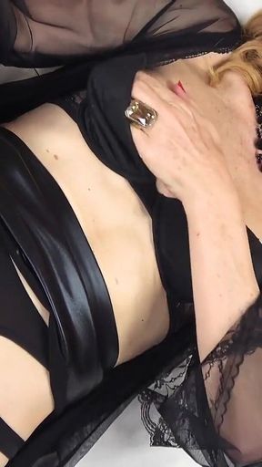 Mature hottie Kacy TGirl masturbates!
