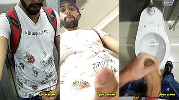 Jerking Off My Big Uncut Cock At The Mall's Public Bathroom - Camilo Brown