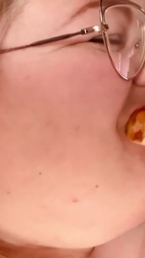 SSBBW Pig Slut Mrs Apple Eating Pizza   Clip 1