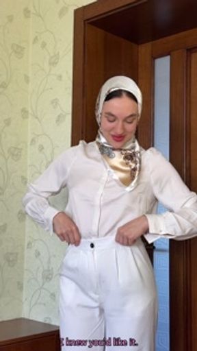 Romantic Blowjob and Footjob from a Beauty in a Beautiful Scarf