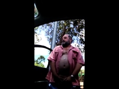 Str8 babby bear jerkin off in the park