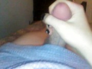 Trap in over sized sweater jerking off