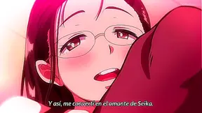 CUTE HENTAI WHORE WITH GLASSES FUCKS THE TEACHER AT