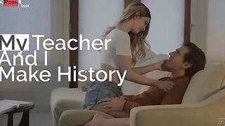 Molly Little is getting history tutoring from Ken Feels. She's not really paying attention since she's amazing inside her tutor, but before that can come to a oral sex Ken's phone buzzes with a severe thunderstorm warning. That's Molly's opportunity, and