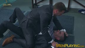 Hardcore Face fucking and anal drilling by Hans Berlin and Issac Jones
