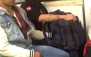 Twink Jerks Off in a Train During Travel