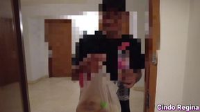Beautiful Tiktokers Prank Food Courier Overloaded Until Crot In Her - Prank Delivery