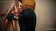 Ebony Femdom Goddess Aspen Aires Teases With Her Big Ass & Denim Jean Pockets