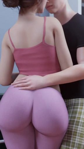 Japanese Stepmom Showing Boobs Cleavage And Ass In Kitchen   Clip 1