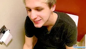 Blonde Beauty Sucks Cock in Public Restroom – Hot Blowjob Scene – OurBoyFriends