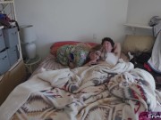 Caring stepmom rides her sick stepson to help him feel better