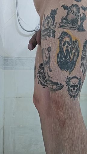 Chubby Was Caught Jerking off in the Shower