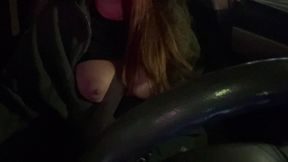 Sexy Car Ride with Artemisia Love Flashing Her Big Tits for the Camera