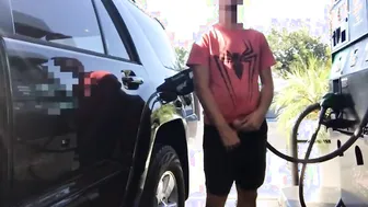 Twink Outdoor Handjob at Deserted Gas Station