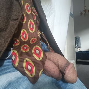 Solo I jerk off my big cock at the office.