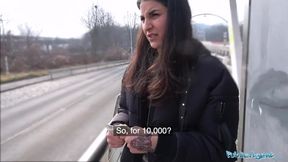 Public Sex Hot creampie climax after outdoor steamy sex session