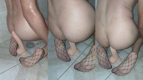 sentando no consolo de meia arrastao