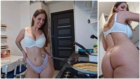 0327 MILF makes crêpes for breakfast 4K
