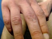 Lots of precum and it's running down my hand waiting for a thirsty tongue!