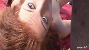 Big Tit Ginger Teen Ginger Blaze with a Hairy Pussy Gets Fucked by a BBC in an Interracial