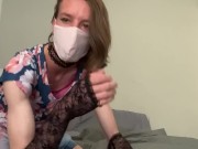 Hung Femboy Moans while Plugged, Rides Toy, and Tastes Cum to celebrate Pride 🏳️‍🌈