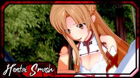 Asuna and Kirito do 69 before she rides his face. SOA Hentai