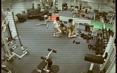 Security cam in gym caught dirty MMF threesome with new instructor