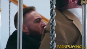 Wild jerking and ass pumping by suited Diego Reyes and Manuel Scalco