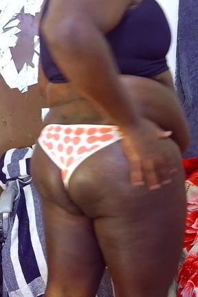 Sissy BBW Strips Tight Pants, Twerks, Takes Dildo &amp; Cums Hard