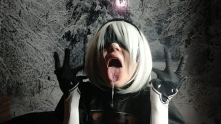 2B Cosplayer liebt Ahegao