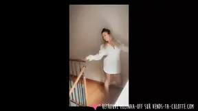 Vends-ta-culotte - Gorgeous French blonde walks around naked at home and ends up masturbating on her bed