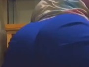 Twerking my fat ass in a blue thong