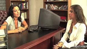 Lesbian Office Seduction with Capri Cavani