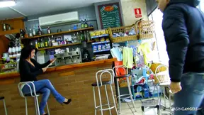 Adorable girl picked up by bald man for wild sex