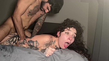 Alternative Slut Rebekah Rose Stimulated with a Vibrator and then Fucked Intensely Until She Cums Multiple Times!