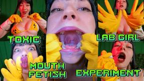 Extreme Mouth Fetish With Glove And Lipstick - Toxic Lab Girl Experiment
