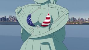 4th of July Hentai Cartoon - Sexy Statue of Liberty