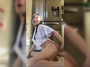 Asian Babe Rides Huge Dildo