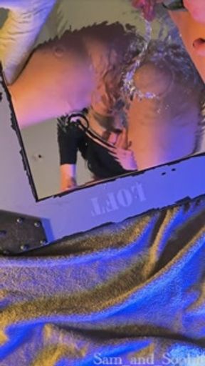 Pretty pussy peeing on cute socks and feet compilation